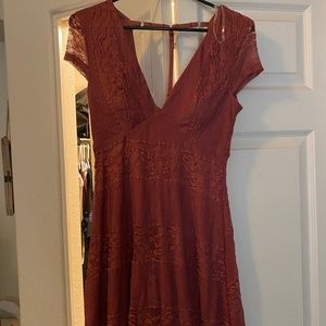 Red lace dress